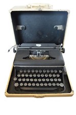 Antique Royal Portable Manual Typewriter in Case Working New Ribbon Distressed B thumbnail