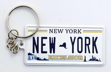 New York Excelsior License Plate Aluminum Ultra-Slim Keychain 2.5"x1.25"x0.06