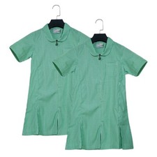 2 PACK - GIRLS GREEN SCHOOL GINGHAM DRESS SUMMER SCHOOL UNIFORM 4-10 YEARS