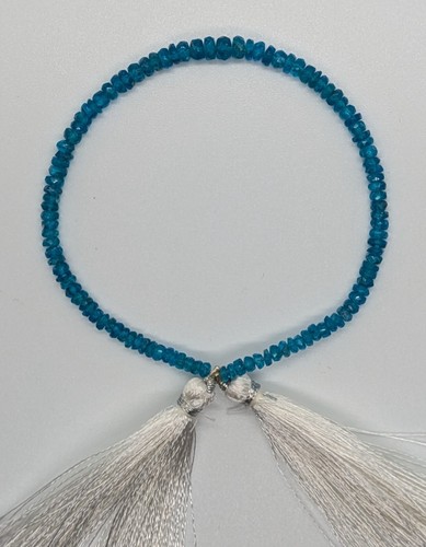 22cts Neon Apatite Graduated Faceted Rondelle Beads, 20cm strand - Picture 4 of 7