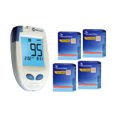 Clever Choice HD Blood Glucose Meter [+] Pharmacist Choice 200 Test Strips