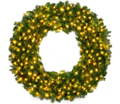 Best Choice Products 60'' Pre-Lit LED Artificial Christmas Wreath 300-Lights