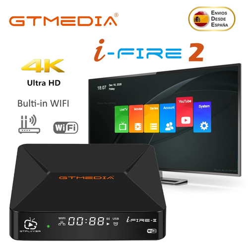 GTMEDIA Ifire2-1080P H.265 HEVC 10bits Internet IP TV box 2.4G WIFI Set top Box - Bild 2 von 11