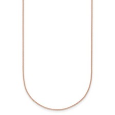 14K Rose Gold Polished 1.1mm Solid Cable Chain Necklace 16" for Women 1.19 g