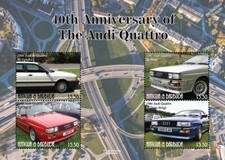 40th Anniversary AUDI QUATTRO Car Automobile Stamp Sheet/2021 Antigua & Barbuda