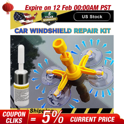 Windshield Repair Kit Quick Fix DIY Car Wind Glass Bullseye Rock Chip Crack Sta!