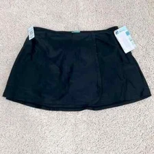 Assets by Sara Blakely Swim Skirt BLACK Wrap Skirtini Size XL NWT