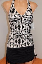 NWT Calvin Klein Swimsuit Bikini 2 pc Set Sz XS kaldscpe Tankini Skirt