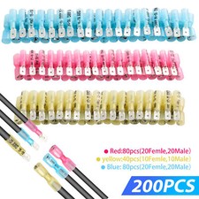 200/100PCS Electrical Heat Shrink Male Female Spade Wire Connectors Terminals
