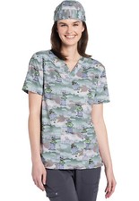 Oscar The Grouch Cherokee Scrubs Sesame Street Unisex V Neck Top TF728 SWPG