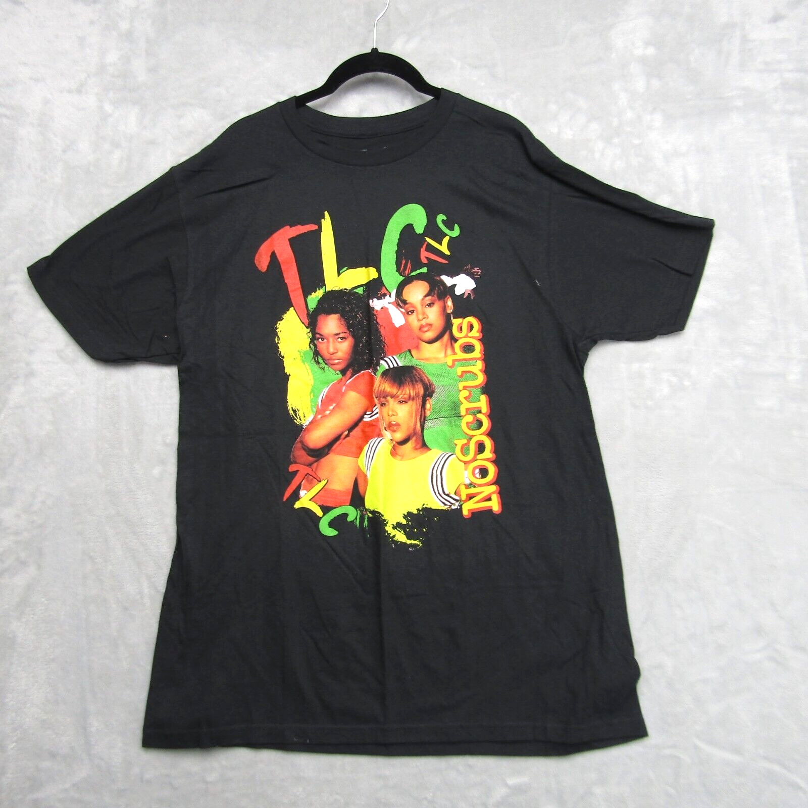 TLC No Scrubs Shirt Mens Unisex Large Short Sleeve Graphic Music Crew Neck Black