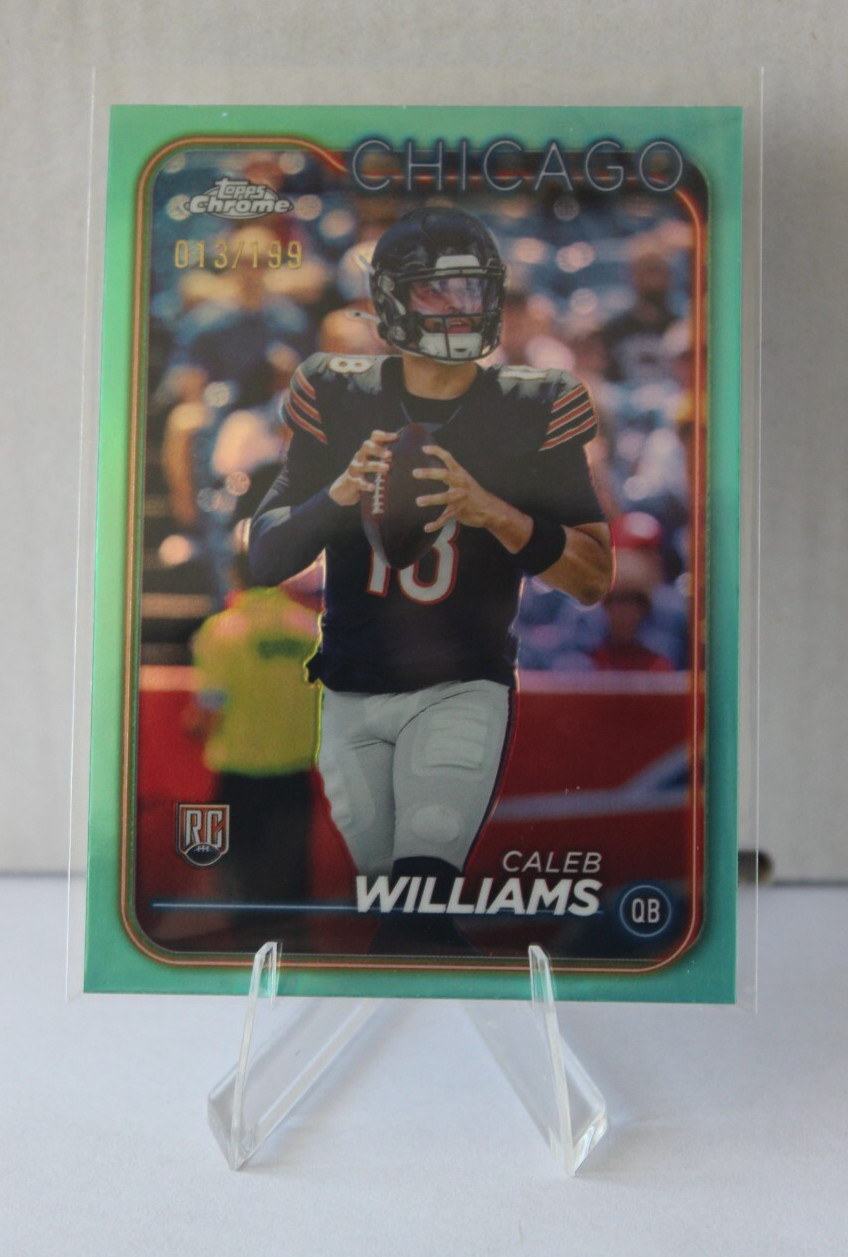 2024 Topps Chrome - Rookies Caleb Williams #202 Aqua Refractor /199 (RC)