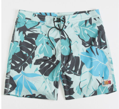 NEUF AVEC ÉTIQUETTE 2023 DEUS EX MACHINA short de planche homme taille 30 bleu/noir motif floral hawaïen - Photo 1 sur 2