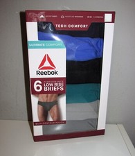 Mens Reebok Low Rise Performance Briefs 6 PACK Size 2XL BRAND NEW IN PACKAGE