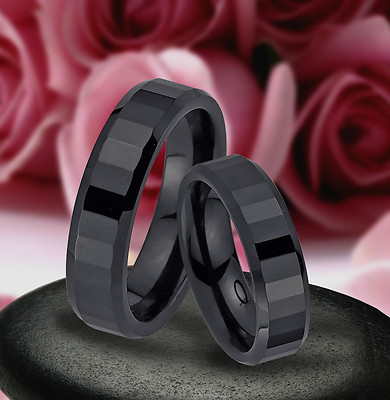 2 WOLFRAM TUNGSTEN TRAURINGE RINGE BLACK & GRAVUR GRATIS , TUNGSTEN  JW43
