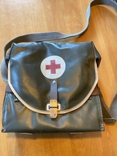 Rotes Kreuz Tasche Alt Aus Plane Grün Ca 70 Iger Jahre Vintage Antik Mit Alten