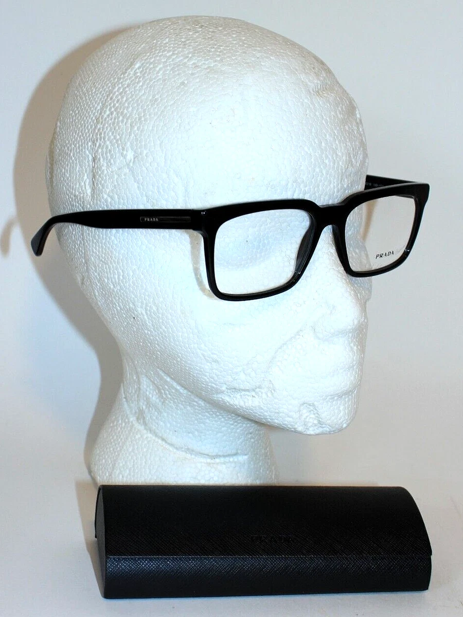 New PRADA Men s EYEGLASSES Frames VPR 28R Black 1AB 1O1 56 18
