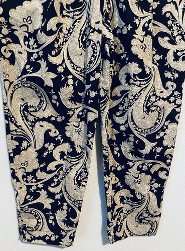 Rebecca Taylor Jumpsuit Womens Small Brown Paisley Floral Puffy Sleeve Cotton - Picture 3 of 9