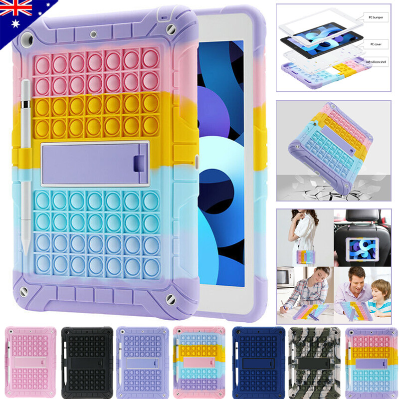 Kids Cute Bubble Shockproof Case Stand Cover For iPad 10/9/8/7/6/5th Gen  Air Pro