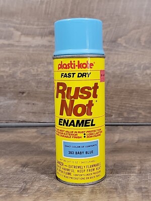Vintage Spray Paint  Plasti-Kote Rust Not Enamel 383 Baby Blue 12 OZ.