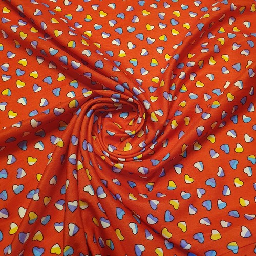 Multi Hearts Crepe Material Craft Heart Soft Drape Dress Fabric 58" By Meter - Picture 8 of 27