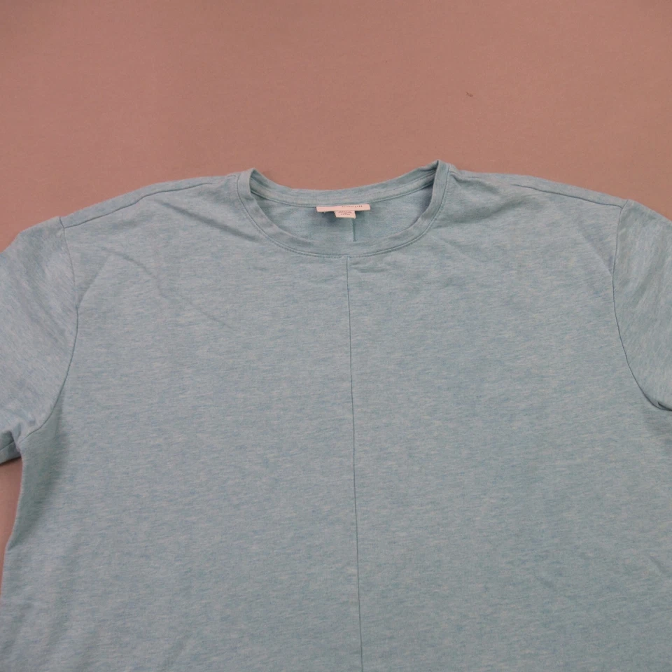 Camisa Jill Mujer Mediana Pequeña Manga 3/4 Cuello Redondo Pullover Azul Foto 3 de 4