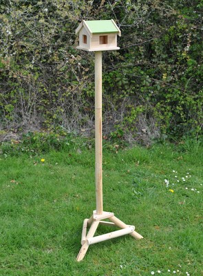 Wooden Bird Table Pigeon Proof Feeder With Ground Spikes Free