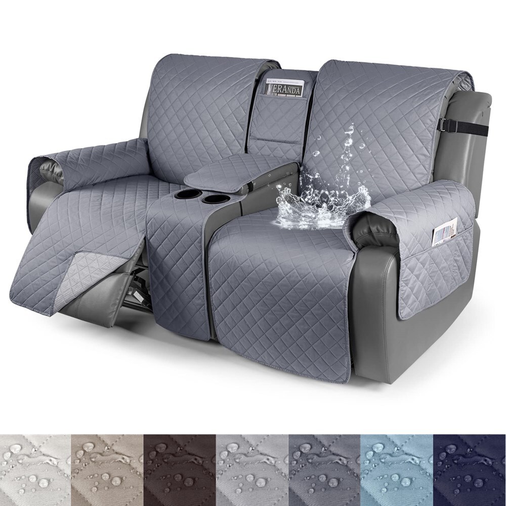 Waterproof Recliner Loveseat Cover with Console Non-Slip Couch Cover Pet  Cover