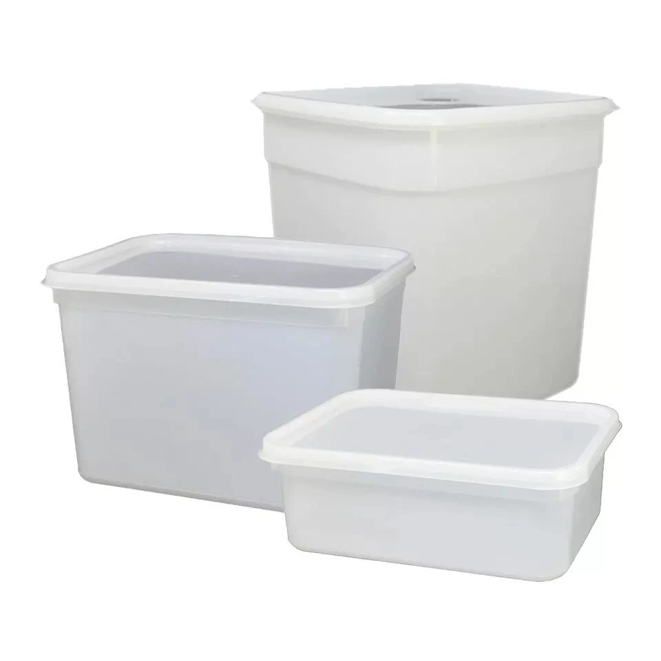 100 x 4L Rectangular Ice Cream Tubs With Lids Kitchen Food Storage Containers - Image 2 of 4