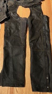 Harley Davidson BILLINGS Leather Motorcycle Chaps Men Brown LG