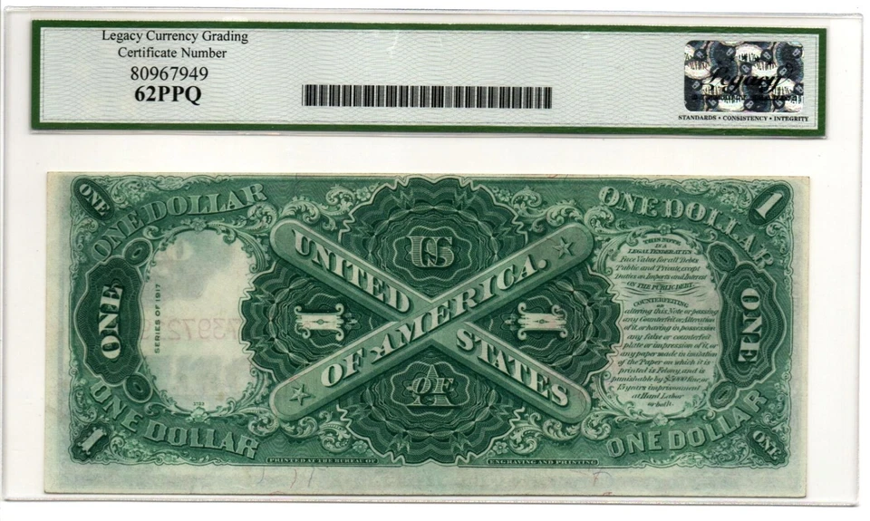 Fr. 37 1917 Legal Tender Note Elliott / Burke Legacy New 62 PPQ - Image 2 of 2