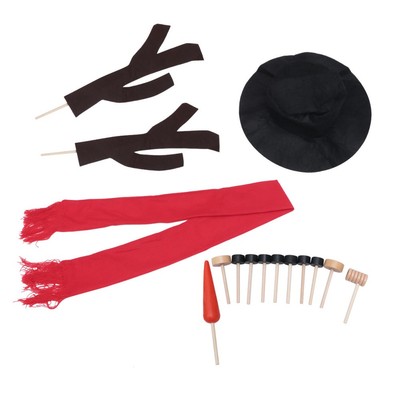 15pcs Snowman Dekoration Kit Snowman Schalhut Weihnachtszubehör