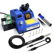 DS90 Soldering Station-°F & °C Dual Digital Display Soldering Iron Station Ki...