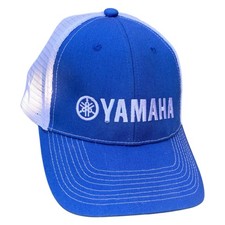 Vintage NWOT Yamaha SnapBack Mesh Back Trucker Hat Blue White Embroidered Ball