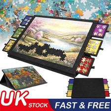 1000pcs Felt Jigsaw Puzzle Board Portable Puzzle Storage Table With 6 Drawers UK