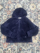 Vineyard Vines Girls Medium 10-12 Fleece Full Zip Hooded Jacket EUC Navy Blue