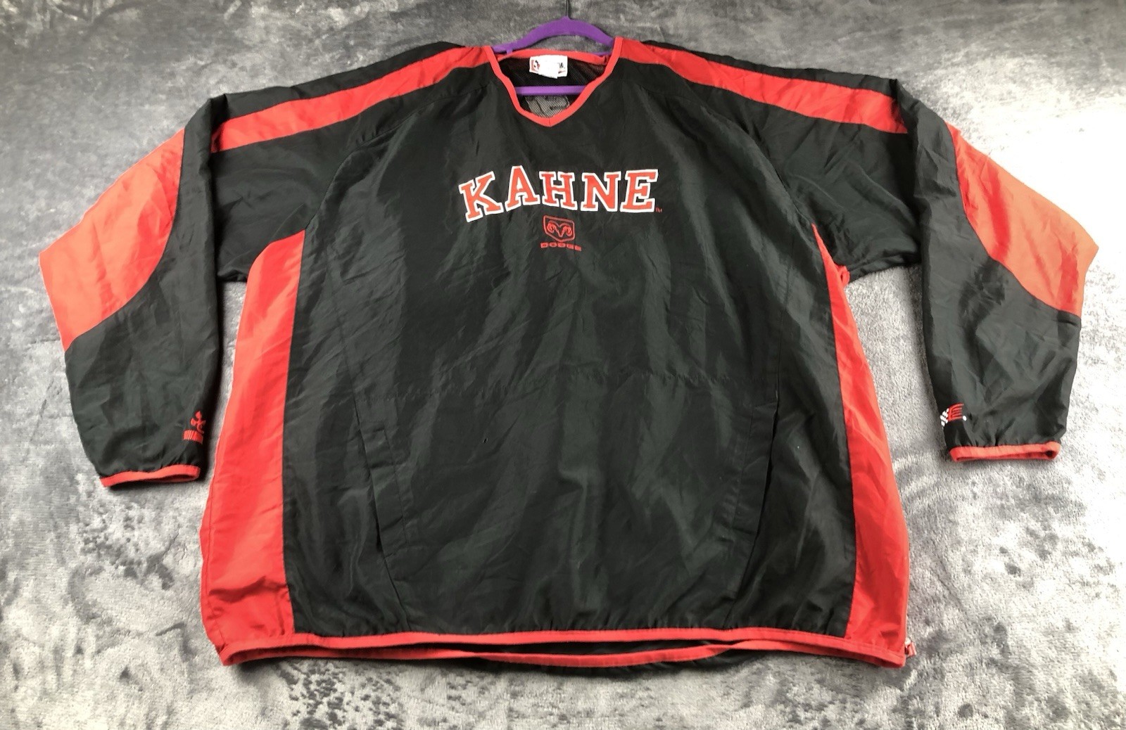 Vintage Nascar Racing Windbreaker Jacket Size 2xl Dodge Kasey Kahne Black Red
