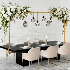 Adjustable Over Table Rod Stand with Clamps Gold 47-98in Party Display Arch