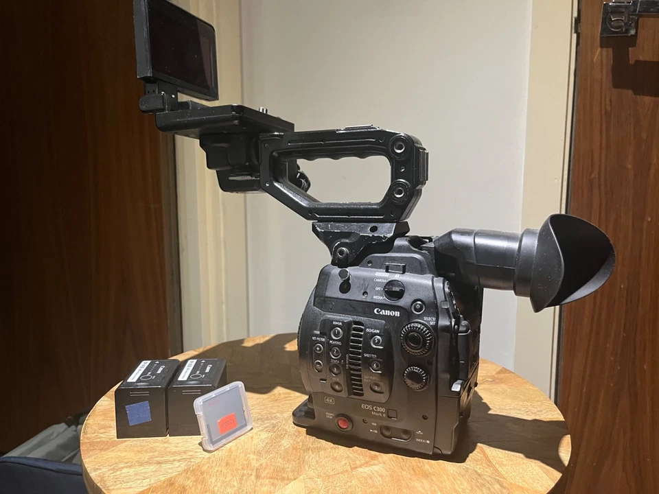 Canon C300 mkII Video Camera & kit - w/cards, batteries & bag - Image 2 of 4