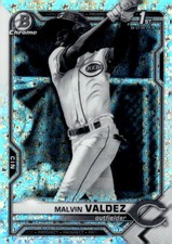 2021 Bowman Chrome Malvin Valdez Prospects Black & White Mini-Diamond Refractor