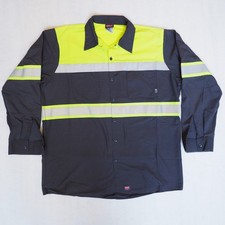Red Kap Hi Vis Shirt XL Long/Short Sleeve ANSI Class 1 Work Shirt Used