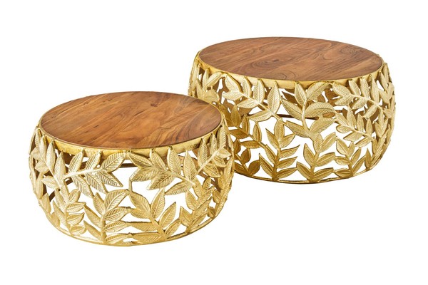 Couchtisch 68Cm Holz Gold Design Tisch Modern Wohnzimmer Jetzt Kaufen-image
