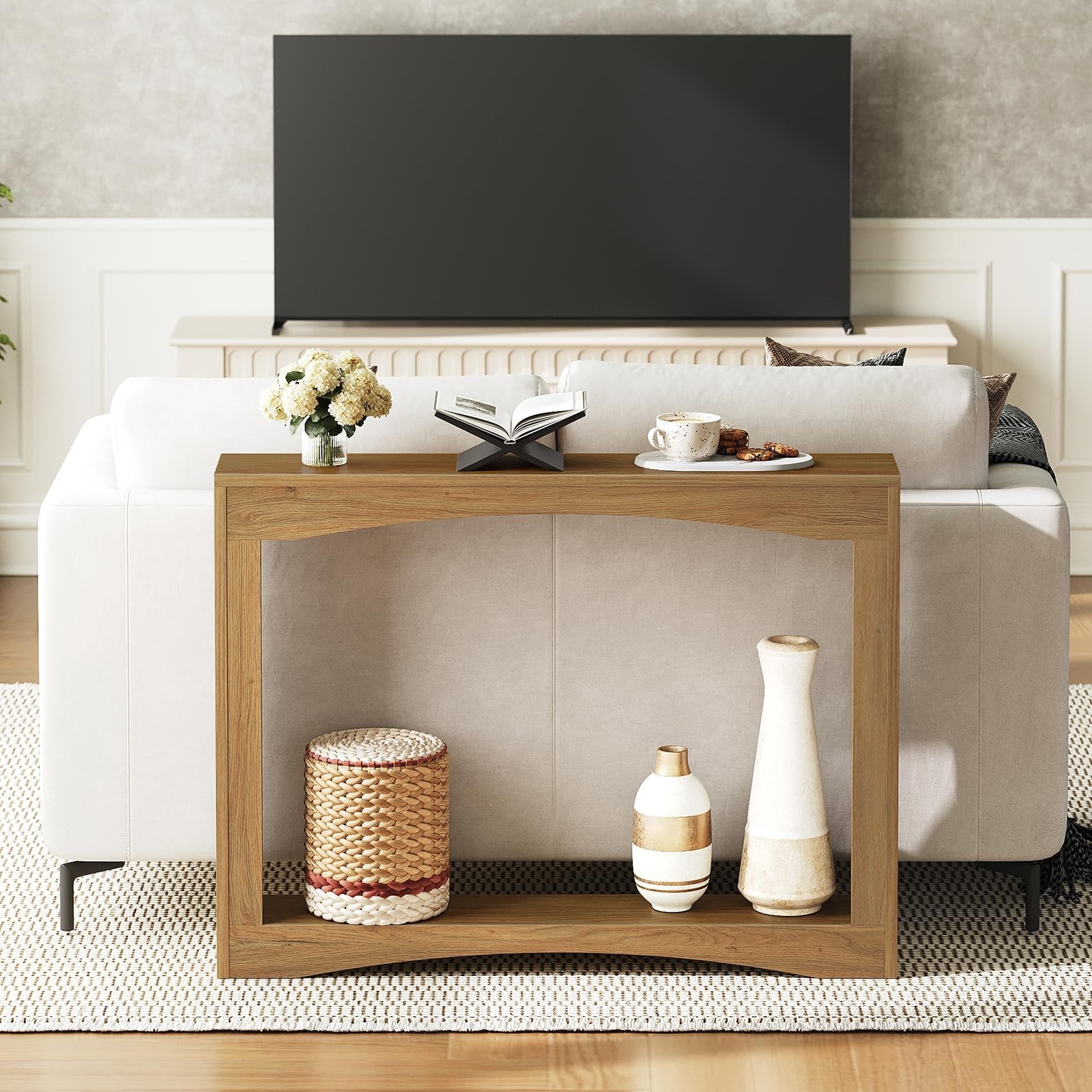 Narrow Console Table, 5.9'' Thin Entryway Table, Behind Couch Table for Small...