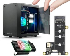Mini PC Case for Raspberry Pi 5 with M.2 Nvme SSD Pcie HAT and Active RGB Lighti