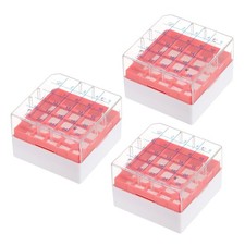 25 Place Centrifuge Tube Freezer Storage Box, 3 Pcs Cryogenic Holder, Red