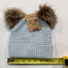 Northeast Outfitters Cozy Cabin Beanie ,youth one size,double fur pom beanie NWT