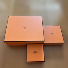 HERMES Orange Box Set of 3 Empty Boxes Storage Decor Gift Box Japan