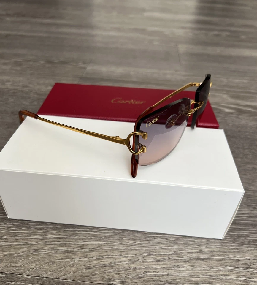 Cartier Big C Frame Sunglasses Gray/Coffee Lens - Image 3 of 3