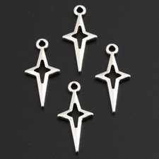 100 Pc Shooting Star Pendant Alloy Silver Tone Charms DIY Jewelry Making