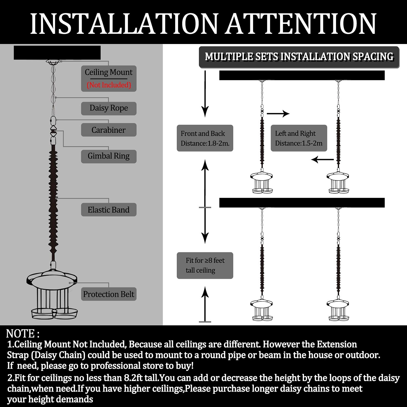 Natural Latex Resistance Bands Set - 3-Level for Suspension Trainer for Home ...